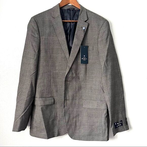 NEW Ben Sherman Suit Jacket Brown Size 42L